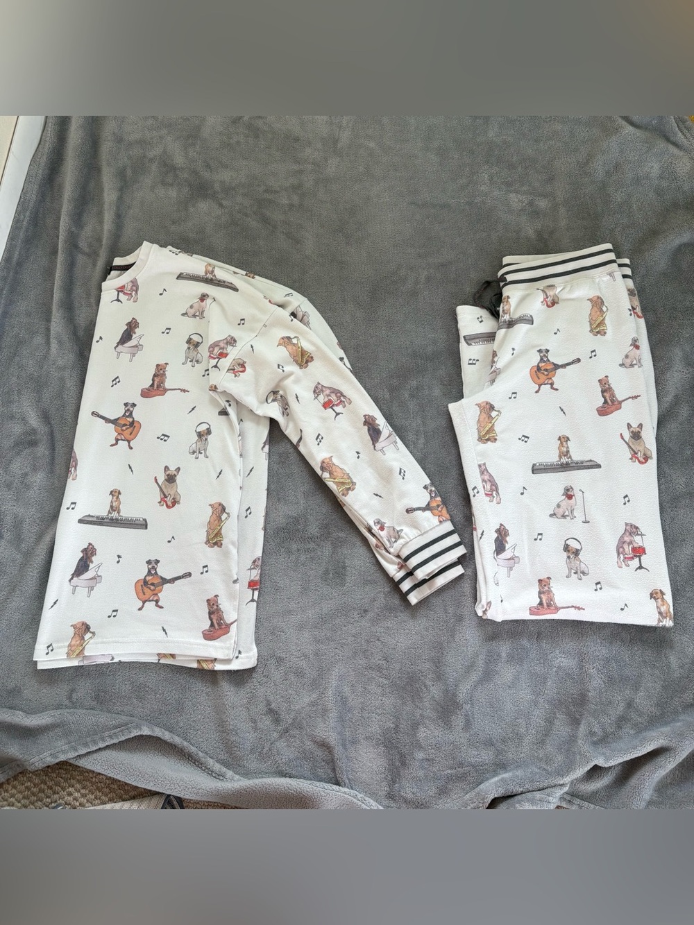 PJ Salvage Dog Musician Pajama Set Adult Medium 2 Piece Long Sleeve Lounge Set